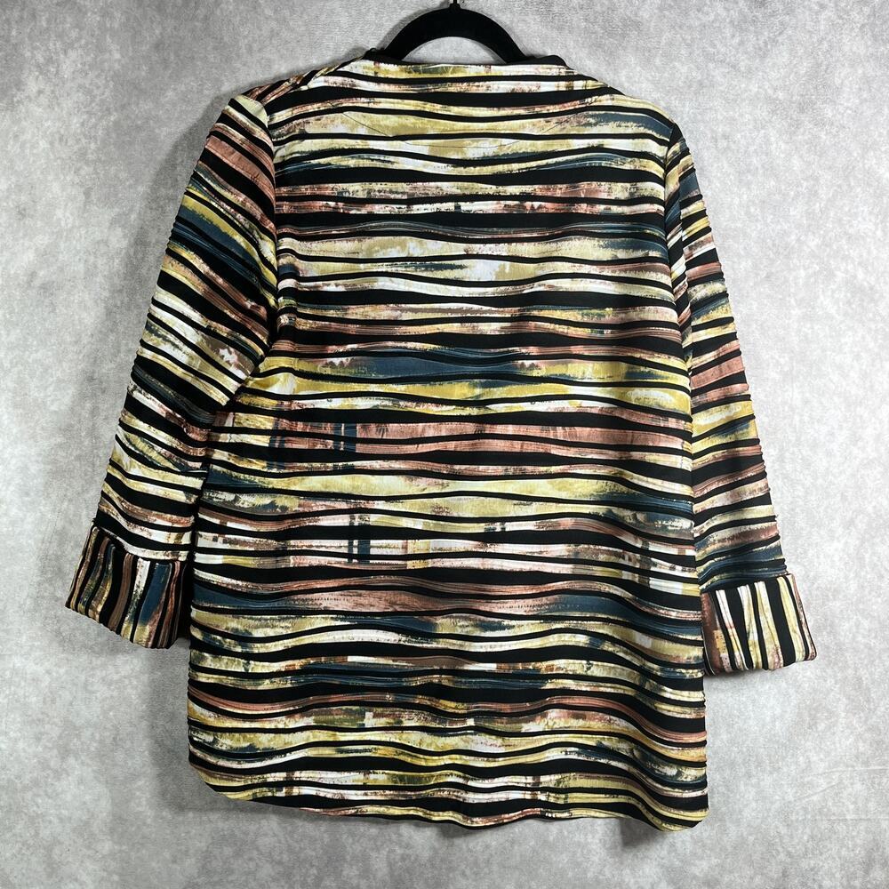 IC by Connie K Jacket Womens Medium Asymmetrical Striped Artsy Mature Career USA - Picture 4 of 8